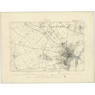 1885 Map of Warwickshire XLIV.NW, 1886 Print