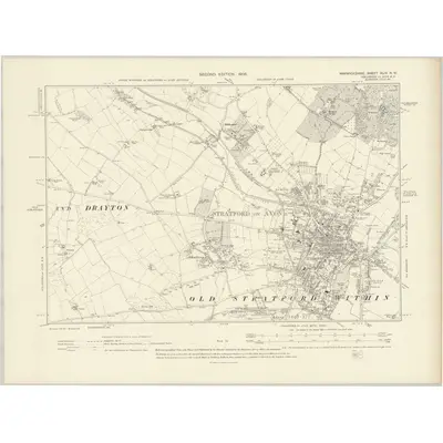 1904 Map of Warwickshire XLIV.NW, 1906 Print