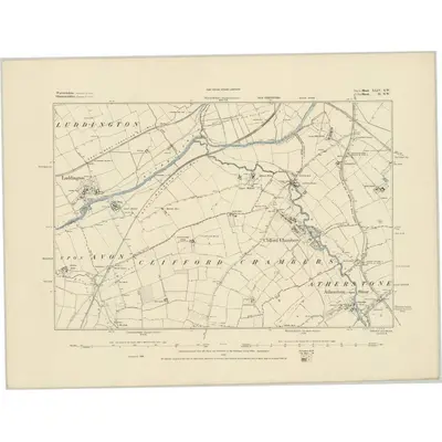 1883 Map of Warwickshire XLIV.SW, 1884 Print