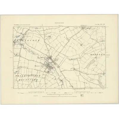 1885 Map of Warwickshire XLV.NW, 1886 Print
