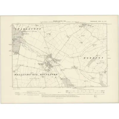 1904 Map of Warwickshire XLV.NW, 1906 Print
