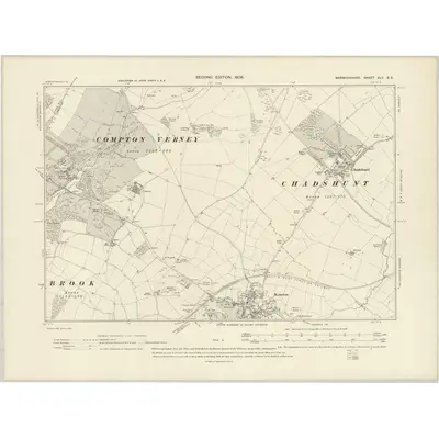 1904 Map of Warwickshire XLV.SE, 1906 Print