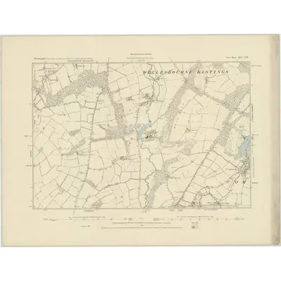 1885 Map of Warwickshire XLV.SW, 1886 Print