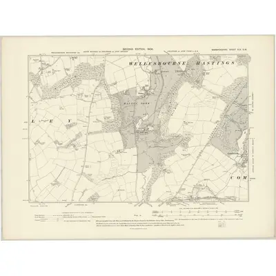 1904 Map of Warwickshire XLV.SW, 1906 Print