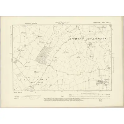 1904 Map of Warwickshire XLVI.NW, 1906 Print