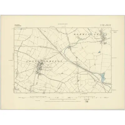 1885 Map of Warwickshire XLVI.SE, 1886 Print