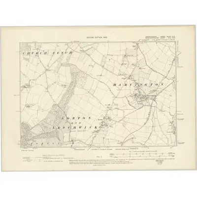1903 Map of Warwickshire XLVIII.NE, 1905 Print