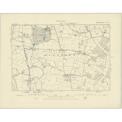 1886 Map of Warwickshire XV.NE, 1887 Print