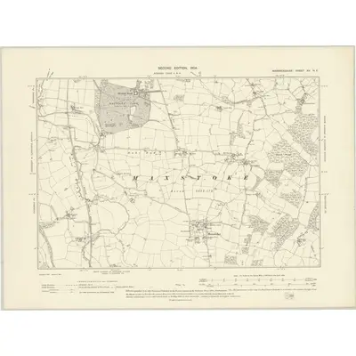 1902 Map of Warwickshire XV.NE, 1904 Print