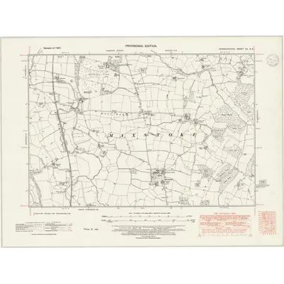 1937 Map of Warwickshire XV.NE, 1947 Print