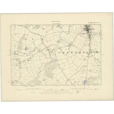 1886 Map of Warwickshire XV.NW, 1887 Print