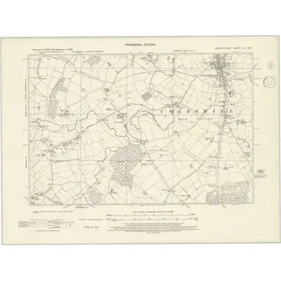 1938 Map of Warwickshire XV.NW, 1945 Print