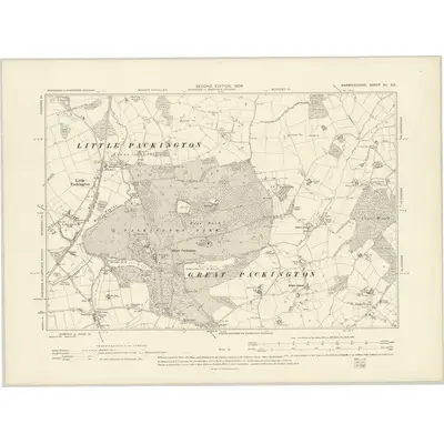 1902 Map of Warwickshire XV.SE, 1904 Print