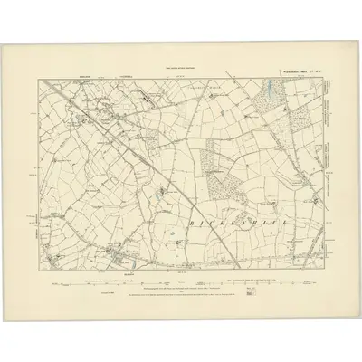 1886 Map of Warwickshire XV.SW, 1887 Print