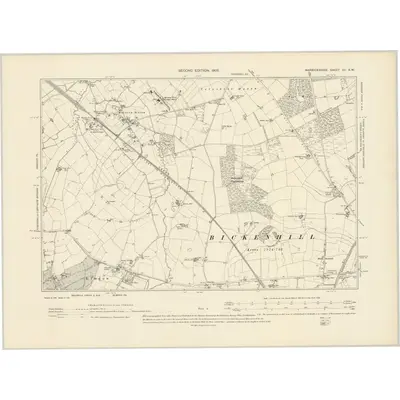 1902 Map of Warwickshire XV.SW, 1905 Print