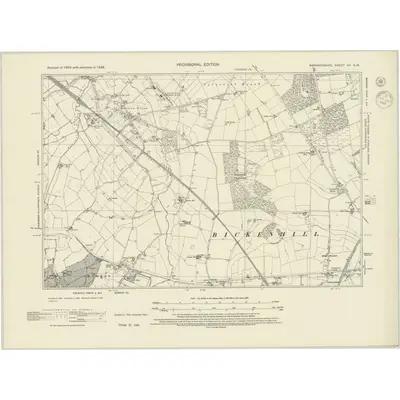 1938 Map of Warwickshire XV.SW, 1945 Print