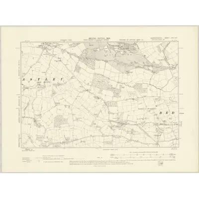 1902 Map of Warwickshire XVI.NE, 1905 Print
