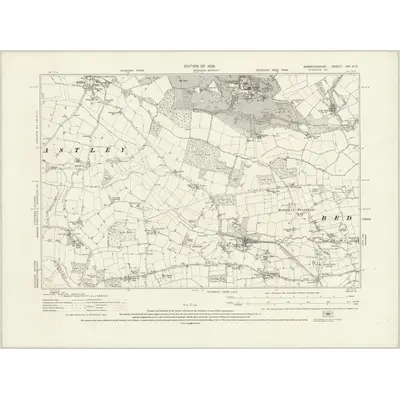 1923 Map of Warwickshire XVI.NE, 1926 Print
