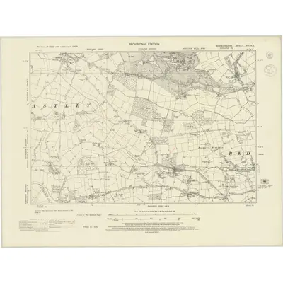 1938 Map of Warwickshire XVI.NE, 1945 Print
