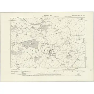 1923 Map of Warwickshire XVI.NW, 1926 Print