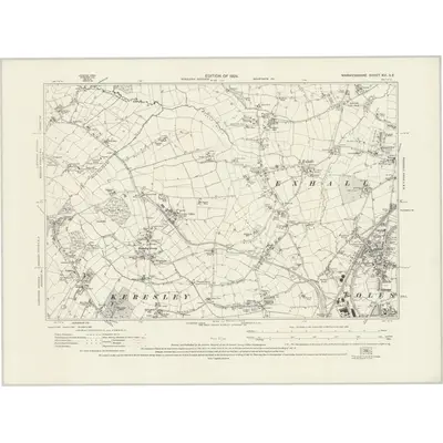 1923 Map of Warwickshire XVI.SE, 1926 Print