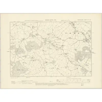 1902 Map of Warwickshire XVI.SW, 1905 Print