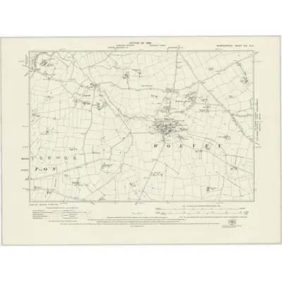 1923 Map of Warwickshire XVII.NE, 1926 Print