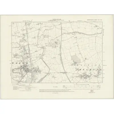 1912 Map of Warwickshire XVII.NW, 1921 Print
