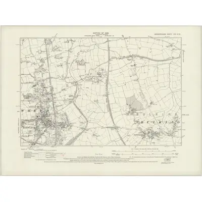 1923 Map of Warwickshire XVII.NW, 1926 Print