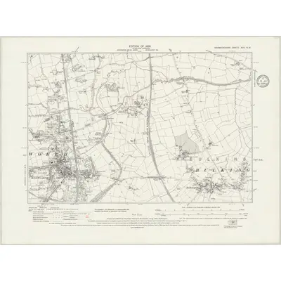 1923 Map of Warwickshire XVII.NW, 1935 Print