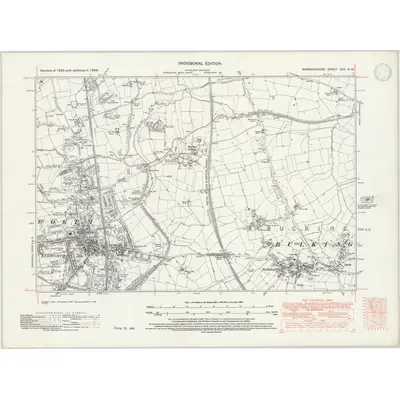 1923 Map of Warwickshire XVII.NW, 1946 Print