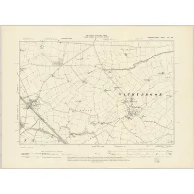 1902 Map of Warwickshire XVII.SE, 1905 Print