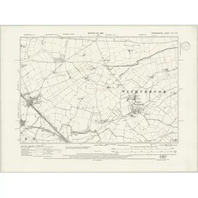 1923 Map of Warwickshire XVII.SE, 1938 Print