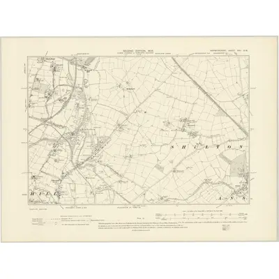 1902 Map of Warwickshire XVII.SW, 1905 Print