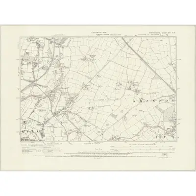 1923 Map of Warwickshire XVII.SW, 1926 Print