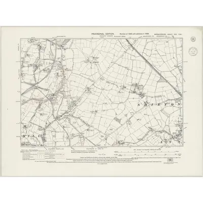 1938 Map of Warwickshire XVII.SW, 1944 Print