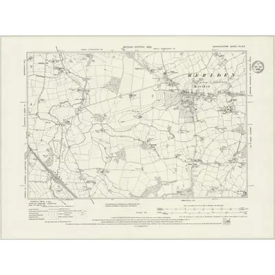 1902 Map of Warwickshire XX.NE, 1934 Print