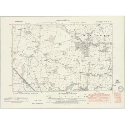 1937 Map of Warwickshire XX.NE, 1949 Print