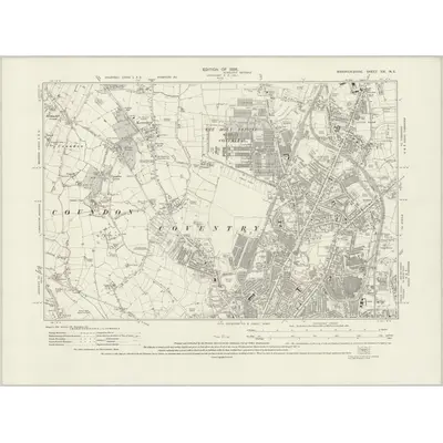 1923 Map of Warwickshire XXI.NE, 1926 Print