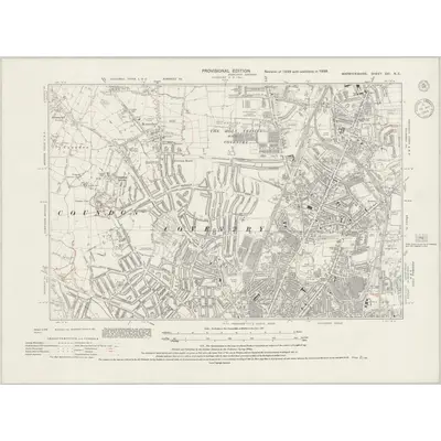 1938 Map of Warwickshire XXI.NE, 1944 Print