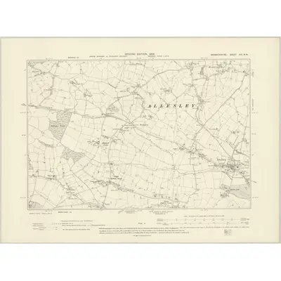1902 Map of Warwickshire XXI.NW, 1905 Print