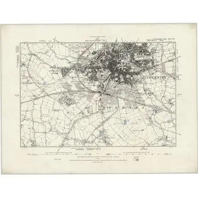 1887 Map of Warwickshire XXI.SE, 1888 Print