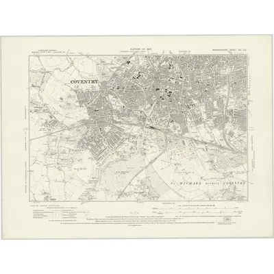 1923 Map of Warwickshire XXI.SE, 1926 Print