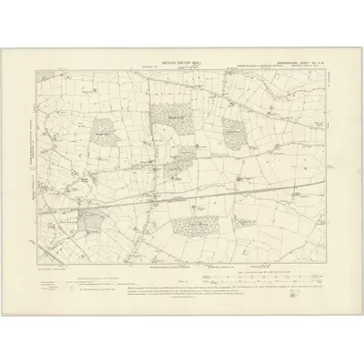 1902 Map of Warwickshire XXI.SW, 1905 Print