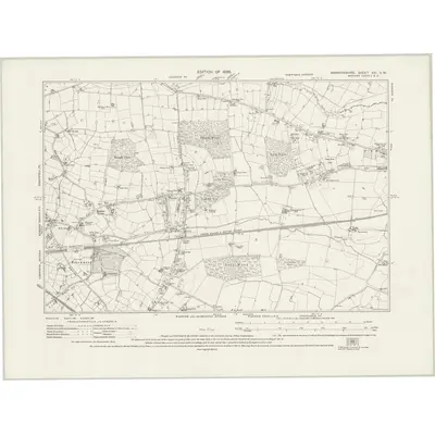 1923 Map of Warwickshire XXI.SW, 1926 Print