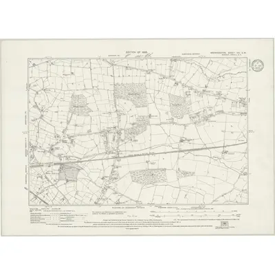 1923 Map of Warwickshire XXI.SW, 1933 Print