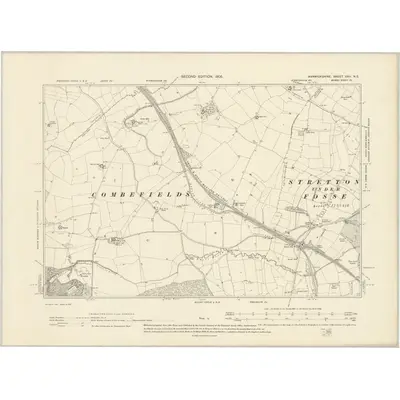 1903 Map of Warwickshire XXII.NE, 1905 Print