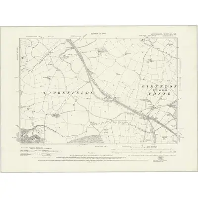 1923 Map of Warwickshire XXII.NE, 1926 Print