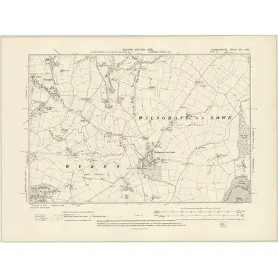 1902 Map of Warwickshire XXII.NW, 1906 Print
