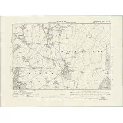 1923 Map of Warwickshire XXII.NW, 1926 Print